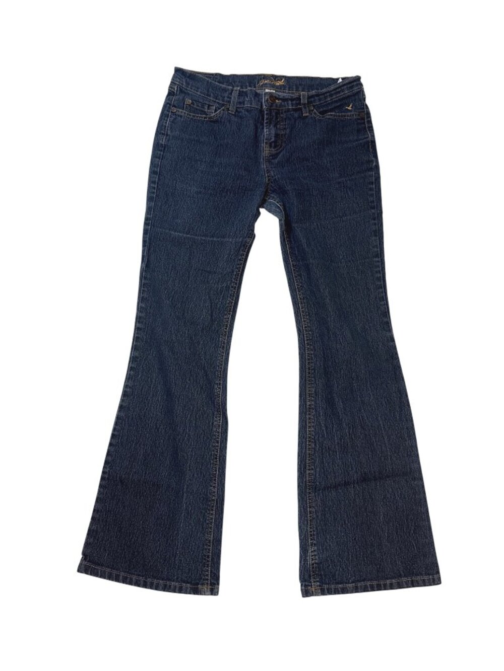 Grane Juniors Dark Wash Bootcut Jeans Size 9 With Embroidered Back Pockets Y2K